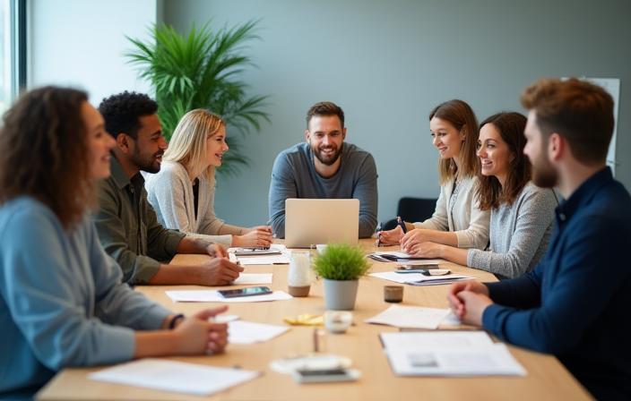 L'équipe NutriSanté Conseil réunit autour d'une table de travail
